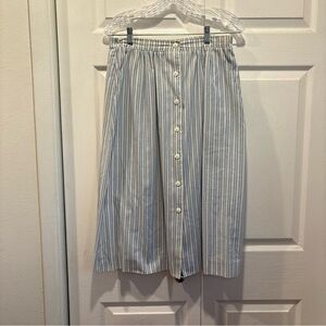 Vintage gw original Blue and White Striped Button Up Skirt
